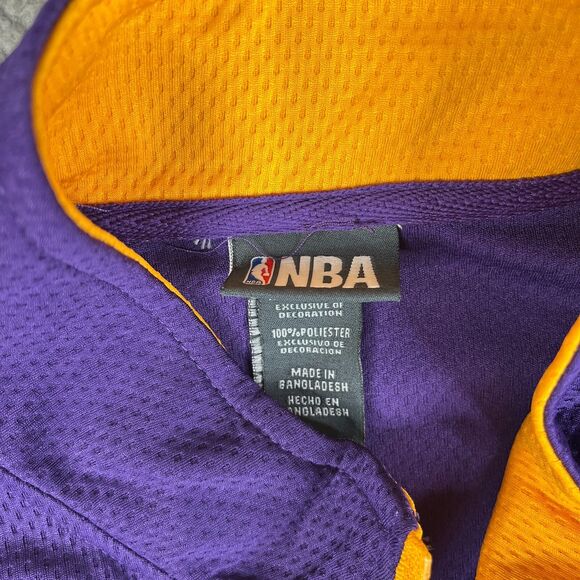 LA Lakers Sweater Mens XXL Purple Yellow 1/4 Zip Long Sleeve Athletic Jacket - Picture 4 of 12